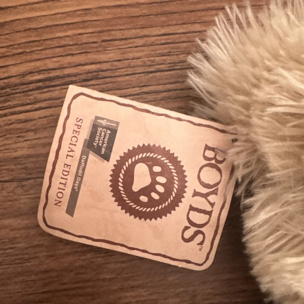 Boyds Bears American Cancer Society Daffodil Days Special Edition Cream Plush